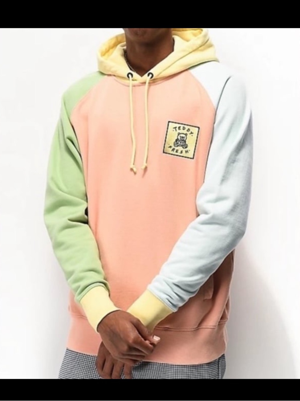 Teddy fresh color block hoodie